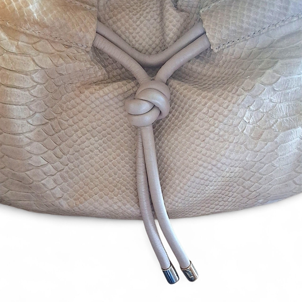 Coach Kristin Python Embossed Leather Drawstring Shoulder Bag 14773 - Picture 9 of 16